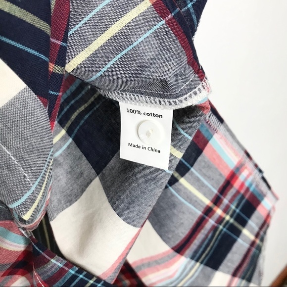 ALLEGRA K PLAID MIDI BELTED SHIRT DRESS 100% Cotton XSMALL NEW - Picture 11 of 14